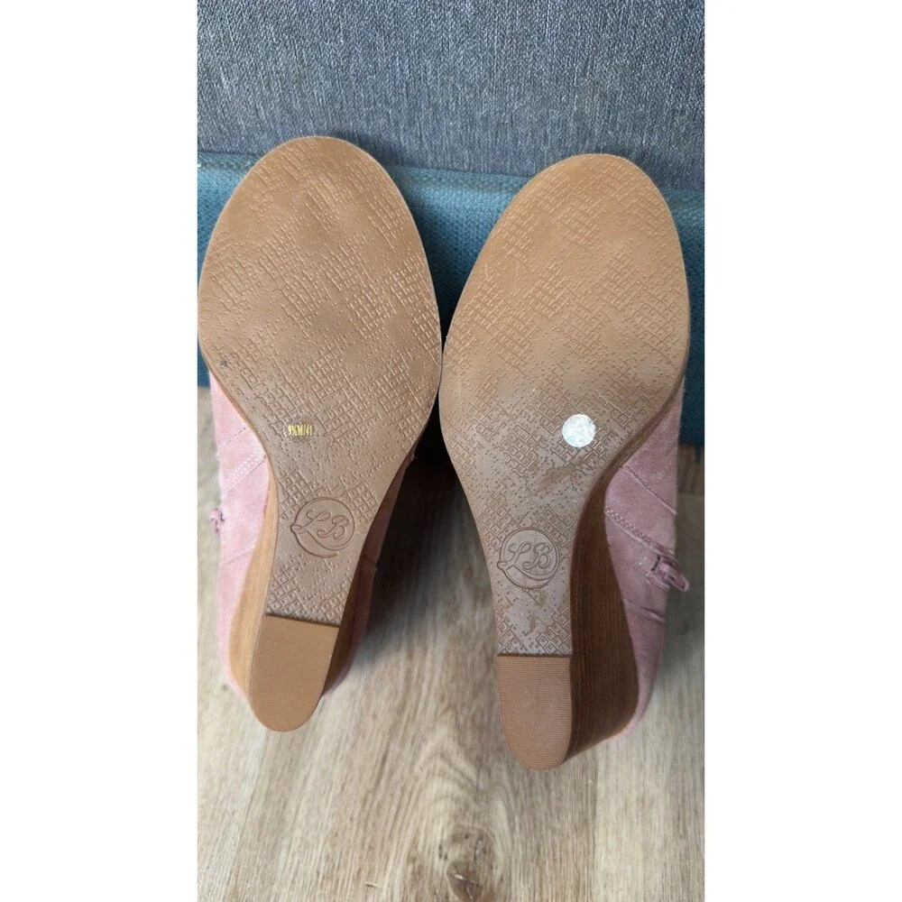 Pink Suede Ankle Boots with Zipper